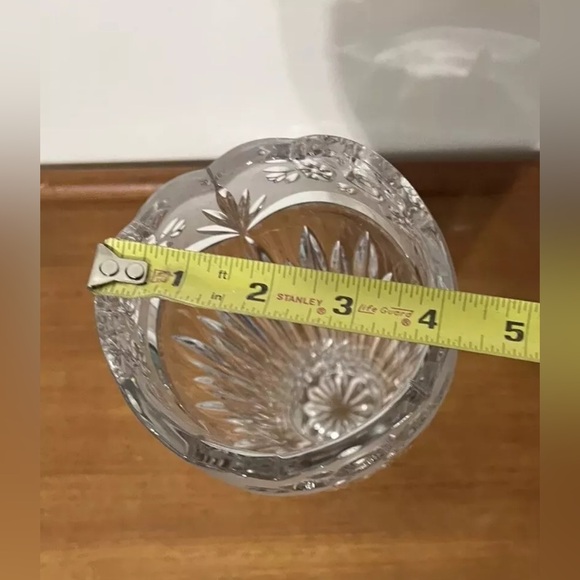 Vintage Crystal Vase 10” German Oneida Southern Garden Hand Cut Frosted Roses - Picture 11 of 13